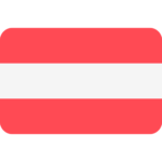 Austrian flag with three horizontal stripes: red at the top and bottom and white in the middle.