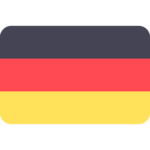 An image of the flag of Germany, consisting of three horizontal stripes: black at the top, red in the middle and gold at the bottom.