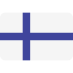 Die Flagge Finnlands zeigt ein blaues nordisches Kreuz auf weißem Hintergrund.