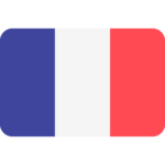 Eine rechteckige Flagge mit drei vertikalen Streifen: links blau, in der Mitte weiß und rechts rot.