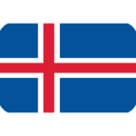 The flag of Iceland consists of a blue field with a red cross with a white border extending to the edges, with the vertical part of the cross shifted to the hoist side.