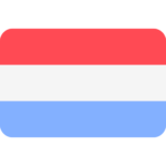 The picture shows the flag of Luxembourg, which consists of three horizontal stripes: red at the top, white in the middle and light blue at the bottom.